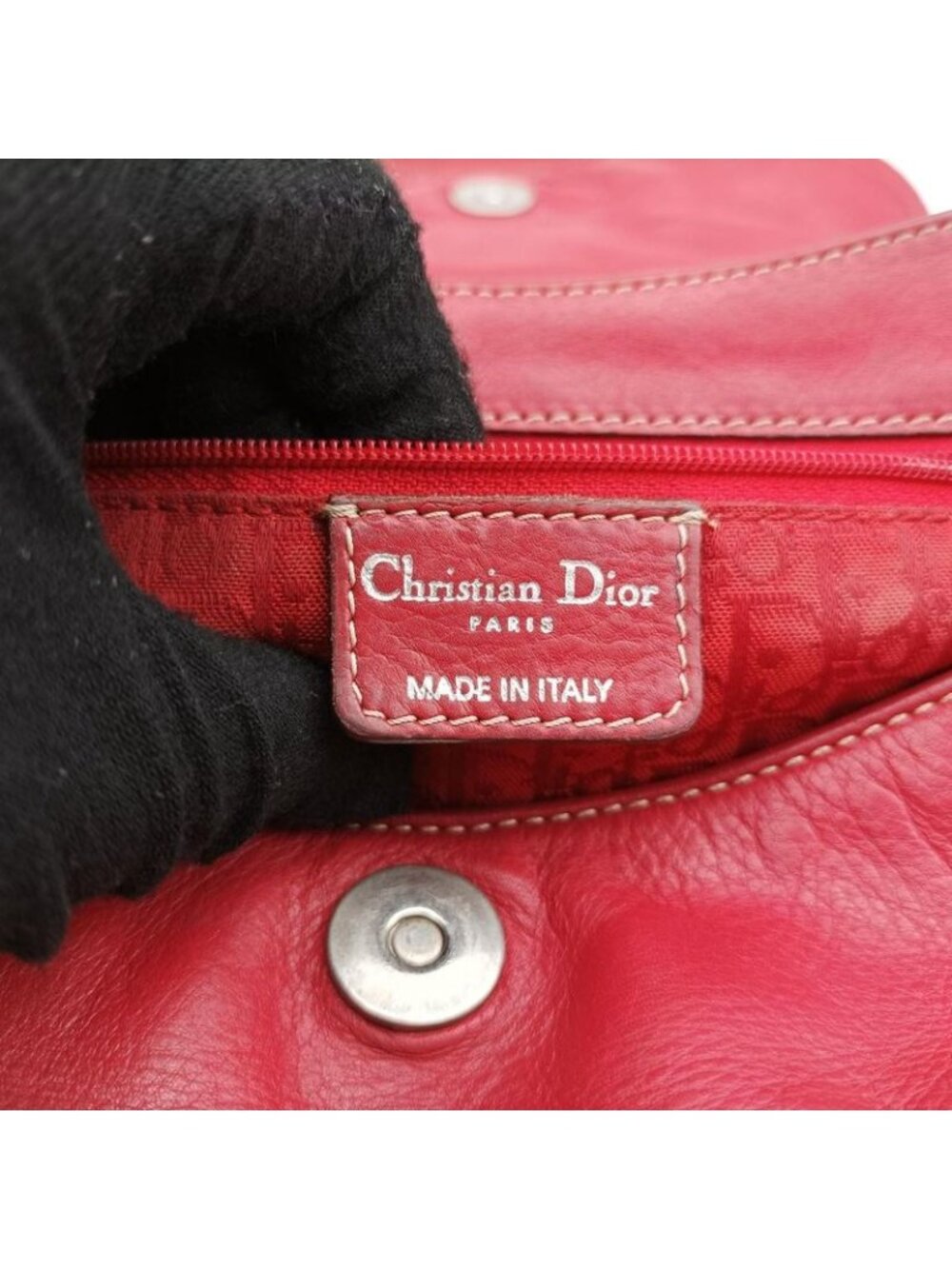 ★SOLD★ Dior Cdlogo Red Leather Handbag - Picture 10 of 16